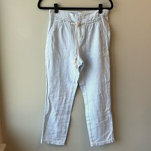 Anthropologie Light Blue Striped Cropped Pants